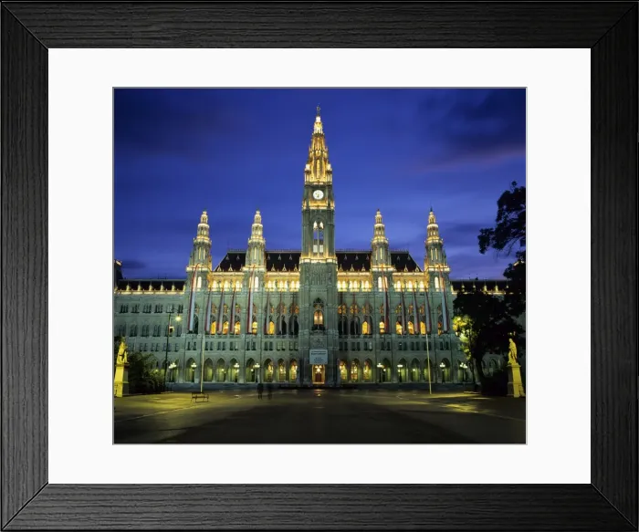 Framed Print : Rathaus (Town Hall) Gothic building at night, UNESCO World Heritage Site, Vienna, Austria, Europe Framed Print : Rathaus (Town Hall) Gothic building at night, UNESCO World Heritage Site, Vienna, Austria, Europe