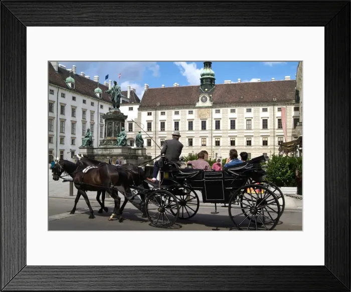 Framed Print : Horse-drawn carriage at the Hofburg, Vienna, Austria, Europe Framed Print : Horse-drawn carriage at the Hofburg, Vienna, Austria, Europe
