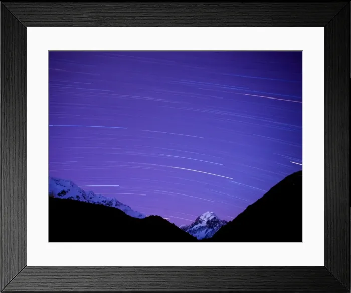 Framed Print : Long exposure of night sky over Aoraki Mount Cook National Park, UNESCO World Heritage Site, South Island, New Zealand, Pacific Framed Print : Long exposure of night sky over Aoraki Mount Cook National Park, UNESCO World Heritage Site, South Island, New Zealand, Pacific