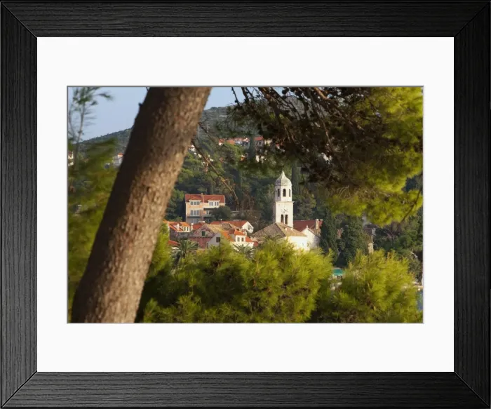 Framed Print : Cavtat town through trees, Cavtat, Dalmatia, Croatia, Europe Framed Print : Cavtat town through trees, Cavtat, Dalmatia, Croatia, Europe