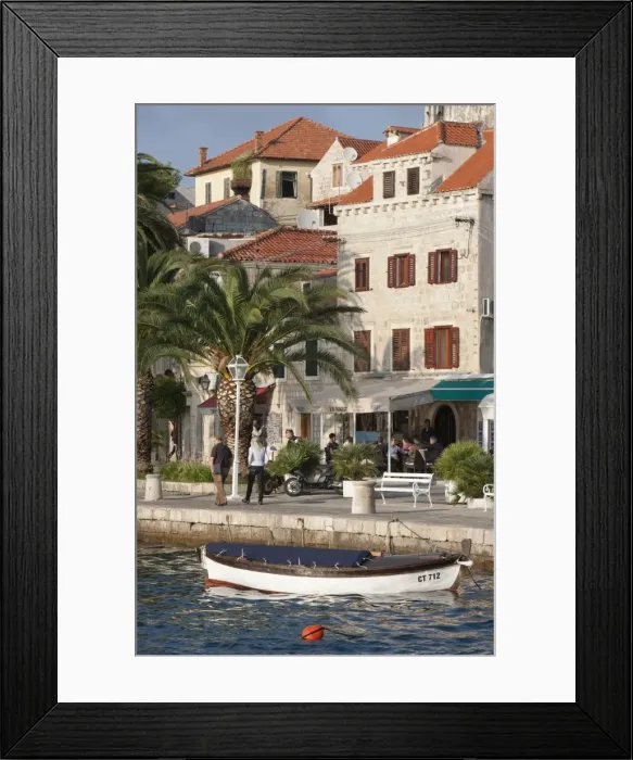 Framed Print : Traditional fishing boat and waterfront, Cavtat, Dalmatia, Croatia, Europe Framed Print : Traditional fishing boat and waterfront, Cavtat, Dalmatia, Croatia, Europe