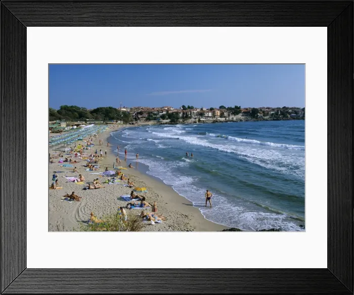 Framed Print : View over beach, Sozopol, Black Sea coast, Bulgaria, Europe Framed Print : View over beach, Sozopol, Black Sea coast, Bulgaria, Europe