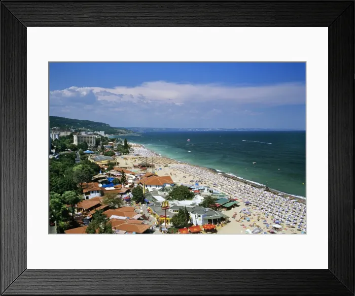 Framed Print : View over resort, Golden Sands, Black Sea coast, Bulgaria, Europe Framed Print : View over resort, Golden Sands, Black Sea coast, Bulgaria, Europe