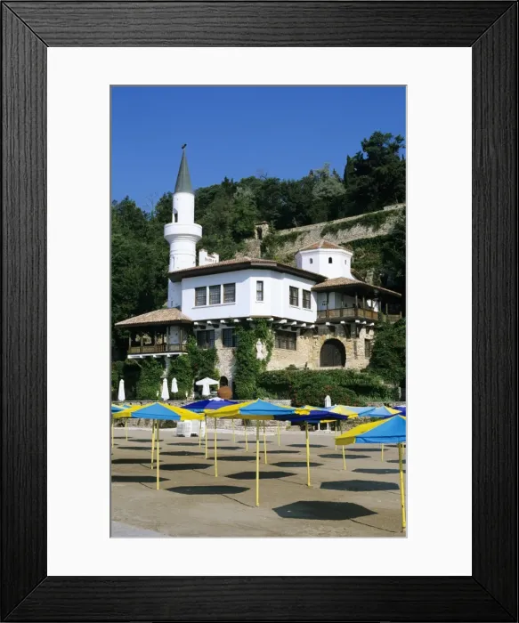 Framed Print : The Quiet Nest villa with minaret, The Palace of Queen Marie, Balchik, Black Sea coast, Bulgaria, Europe Framed Print : The Quiet Nest villa with minaret, The Palace of Queen Marie, Balchik, Black Sea coast, Bulgaria, Europe