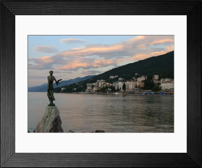 Framed Print : Sunrise over resort, Opatija, Kvarner Gulf, Croatia, Adriatic, Europe Framed Print : Sunrise over resort, Opatija, Kvarner Gulf, Croatia, Adriatic, Europe