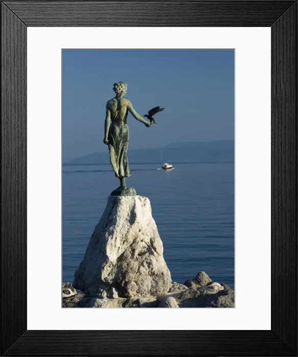Framed Print : Statue along sea front, Opatija, Kvarner Gulf, Croatia, Adriatic, Europe Framed Print : Statue along sea front, Opatija, Kvarner Gulf, Croatia, Adriatic, Europe