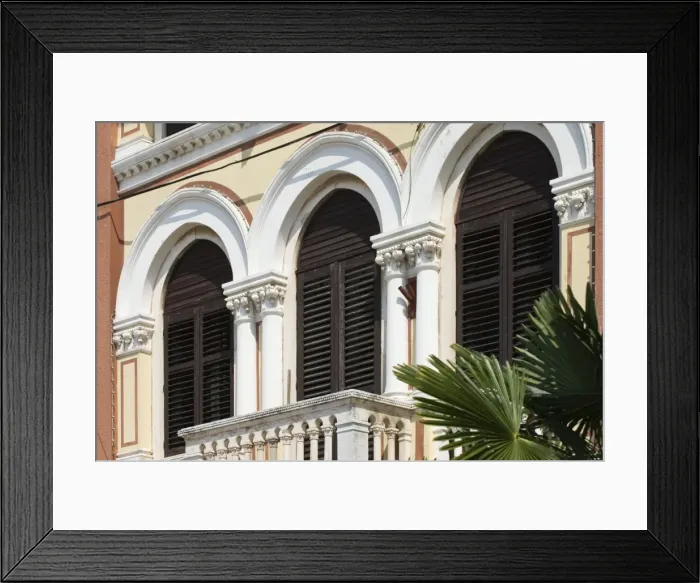 Framed Print : Window arches in old town, Porec, Istria, Croatia, Europe
