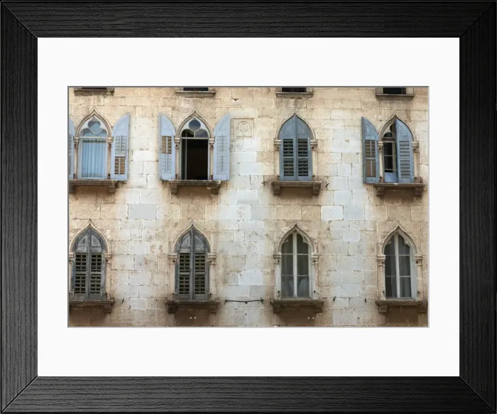 Framed Print : Window arches in old town, Porec, Istria, Croatia, Europe Framed Print : Window arches in old town, Porec, Istria, Croatia, Europe