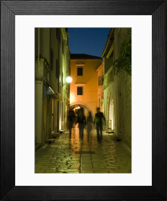 Framed Print : Cobbled street in old town, Rab Town, Rab Island, Kvarner Gulf, Croatia, Europe Framed Print : Cobbled street in old town, Rab Town, Rab Island, Kvarner Gulf, Croatia, Europe