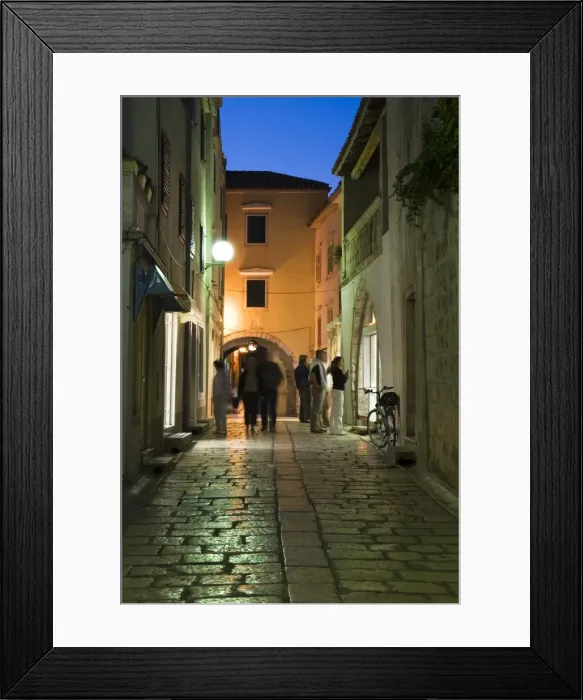 Framed Print : Cobbled street in old town, Rab Town, Rab Island, Kvarner Gulf, Croatia, Europe Framed Print : Cobbled street in old town, Rab Town, Rab Island, Kvarner Gulf, Croatia, Europe