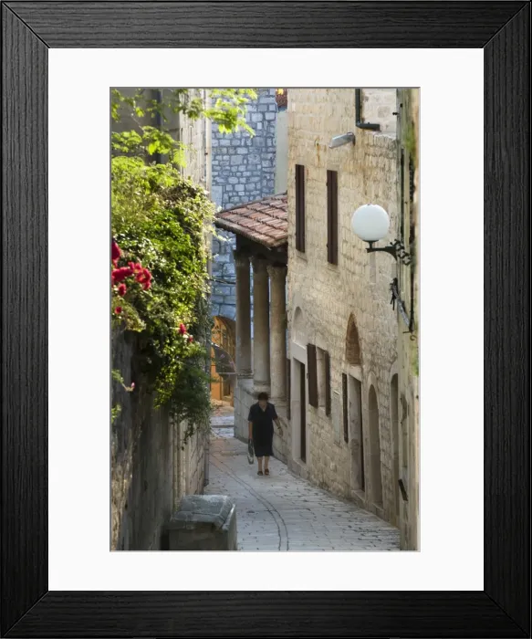 Framed Print : Narrow street in old town, Rab Town, Rab Island, Kvarner Gulf, Croatia, Europe Framed Print : Narrow street in old town, Rab Town, Rab Island, Kvarner Gulf, Croatia, Europe
