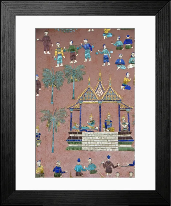 Framed Print : Mirror mosaics, Reclining Buddha Shrine (Red Chapel), Wat Xieng Thong, UNESCO World Heritage Site, Luang Prabang, Laos, Indochina, Southeast Asia, Asia Framed Print : Mirror mosaics, Reclining Buddha Shrine (Red Chapel), Wat Xieng Thong, UNESCO World Heritage Site, Luang Prabang, Laos, Indochina, Southeast Asia, Asia