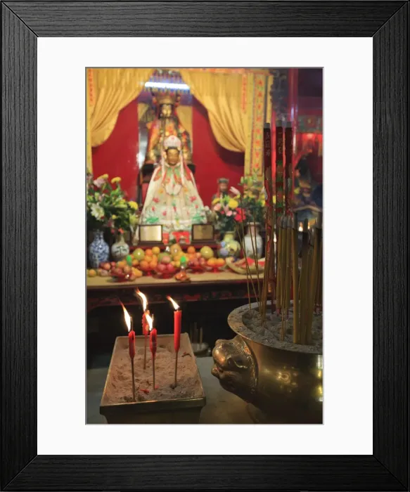 Framed Print : Offerings and incense in the Man Mo Temple, built in 1847, Sheung Wan, Hong Kong, China, Asia Framed Print : Offerings and incense in the Man Mo Temple, built in 1847, Sheung Wan, Hong Kong, China, Asia