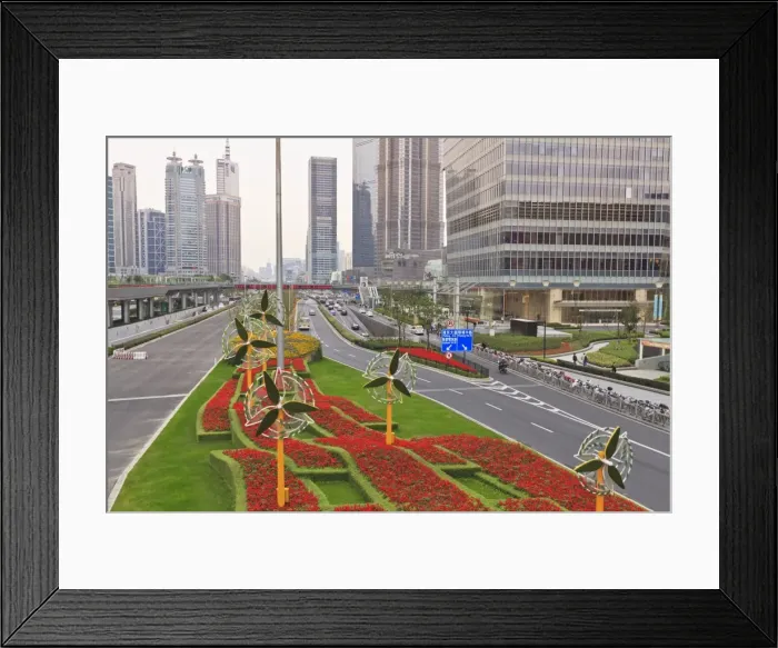 Framed Print : New Century Boulevard, Pudong, Shanghai, China, Asia Framed Print : New Century Boulevard, Pudong, Shanghai, China, Asia
