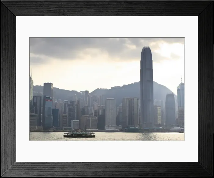 Framed Print : Star ferry on Victoria Harbour with the skyscrapers of Hong Kong Island behind, Hong Kong, China, Asia Framed Print : Star ferry on Victoria Harbour with the skyscrapers of Hong Kong Island behind, Hong Kong, China, Asia