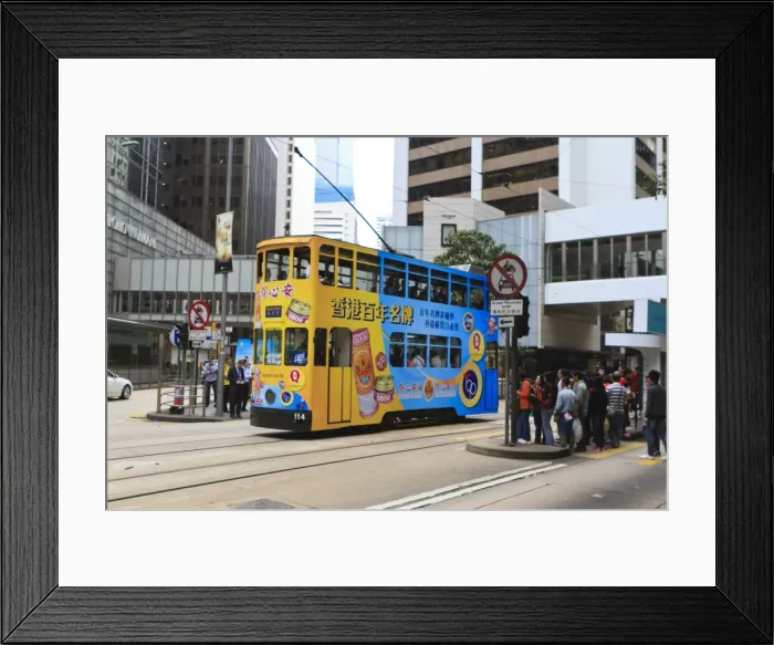 Framed Print : Tram in Central, Hong Kong Island, Hong Kong, China, Asia Framed Print : Tram in Central, Hong Kong Island, Hong Kong, China, Asia