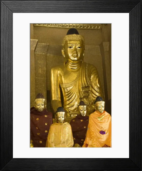 Framed Print : Statues of the Buddha, Shwedagon Pagoda, Yangon (Rangoon), Myanmar (Burma), Asia Framed Print : Statues of the Buddha, Shwedagon Pagoda, Yangon (Rangoon), Myanmar (Burma), Asia
