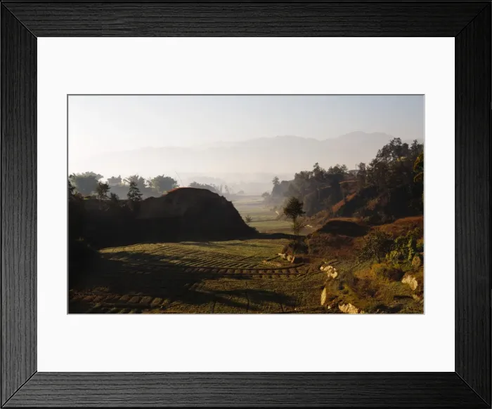 Framed Print : Farm land. Kathmandu valley, Bagmati, Nepal, Asia Framed Print : Farm land. Kathmandu valley, Bagmati, Nepal, Asia