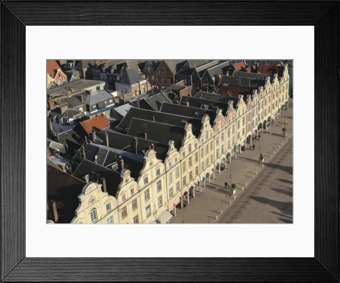 Framed Print : Rooftops and Flemish Baroque facades face onto the Petite Place (Place des Heros), Arras, Nord-Pas de Calais, France, Europe Framed Print : Rooftops and Flemish Baroque facades face onto the Petite Place (Place des Heros), Arras, Nord-Pas de Calais, France, Europe