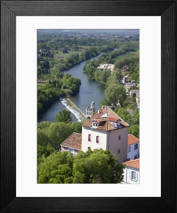Framed Print : View of the River Orb from the top of Beziers Cathedral, Beziers, Languedoc-Roussillon, France, Europe Framed Print : View of the River Orb from the top of Beziers Cathedral, Beziers, Languedoc-Roussillon, France, Europe