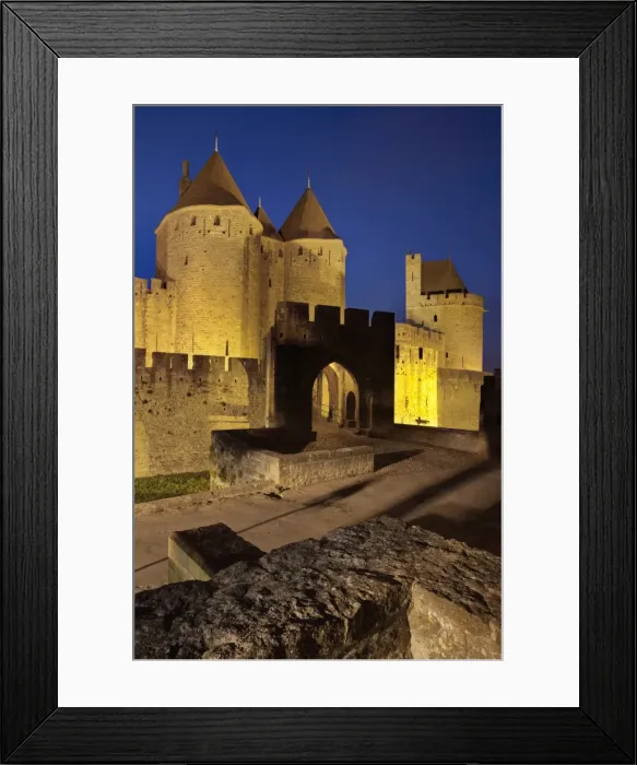 Framed Print : The turrets at the main entrance into medieval city of La Cite, Carcassonne, UNESCO World Heritage Site, Languedoc-Roussillon, France, Europe Framed Print : The turrets at the main entrance into medieval city of La Cite, Carcassonne, UNESCO World Heritage Site, Languedoc-Roussillon, France, Europe
