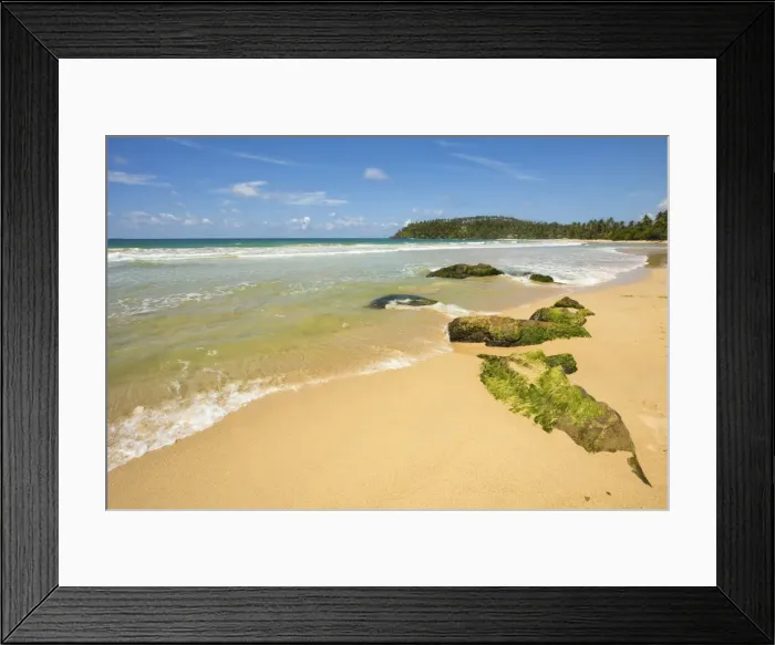 Framed Print : Rocks and the west point of the south coast whale watch surf beach at Mirissa, near Matara, Southern Province, Sri Lanka, Asia Framed Print : Rocks and the west point of the south coast whale watch surf beach at Mirissa, near Matara, Southern Province, Sri Lanka, Asia