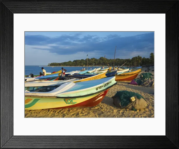 Framed Print : Newer post 2004 tsunami foreign-donated fishing boats on this popular surf beach, Arugam Bay, Eastern Province, Sri Lanka, Asia Framed Print : Newer post 2004 tsunami foreign-donated fishing boats on this popular surf beach, Arugam Bay, Eastern Province, Sri Lanka, Asia