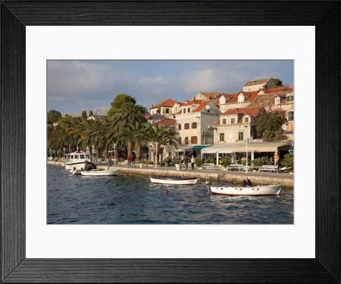 Framed Print : Traditional fishing boats and waterfront, Cavtat, Dalmatia, Croatia, Europe Framed Print : Traditional fishing boats and waterfront, Cavtat, Dalmatia, Croatia, Europe
