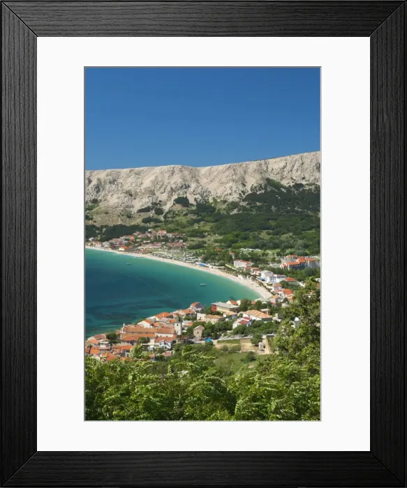 Framed Print : View over bay, Baska, Krk Island, Kvarner Gulf, Croatia, Adriatic, Europe Framed Print : View over bay, Baska, Krk Island, Kvarner Gulf, Croatia, Adriatic, Europe