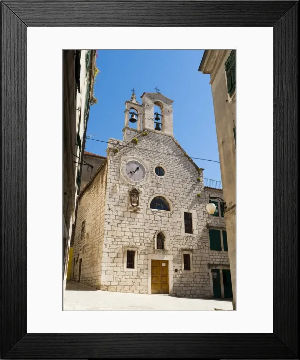 Framed Print : Crkveni Muzej (Museum of Crkveni), Crkvi Sv. Barbare (Church of St. Barbara), Sibenik, Dalmatia region, Croatia, Europe