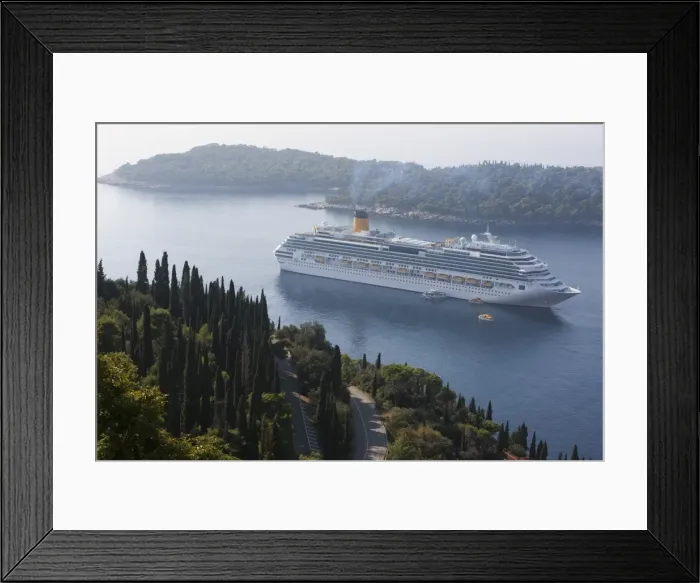 Framed Print : Cruise ship moored near Lokrum Island, near Dubrovnik, Dalmatia, Croatia, Europe Framed Print : Cruise ship moored near Lokrum Island, near Dubrovnik, Dalmatia, Croatia, Europe