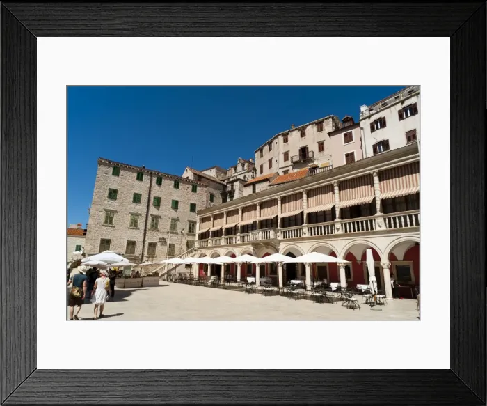Framed Print : Town Hall (Dukes Palace), Katedralni Trg - Platea Magna (Cathedral Square), Sibenik, Dalmatia region, Croatia, Europe Framed Print : Town Hall (Dukes Palace), Katedralni Trg - Platea Magna (Cathedral Square), Sibenik, Dalmatia region, Croatia, Europe