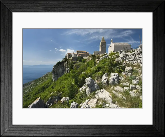 Framed Print : View of hill top village, Lubenice, Cres Island, Kvarner Gulf, Croatia, Adriatic, Europe Framed Print : View of hill top village, Lubenice, Cres Island, Kvarner Gulf, Croatia, Adriatic, Europe