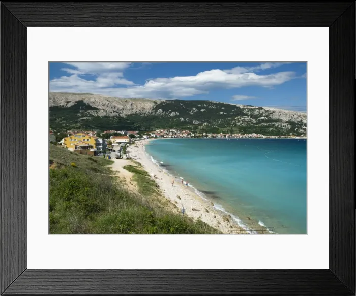 Framed Print : Beach view, Baska, Krk Island, Kvarner Gulf, Croatia, Adriatic, Europe Framed Print : Beach view, Baska, Krk Island, Kvarner Gulf, Croatia, Adriatic, Europe