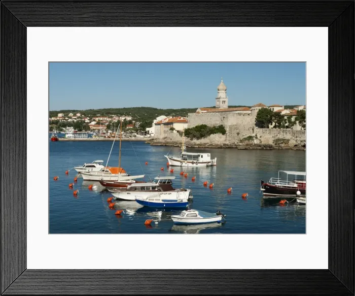 Framed Print : View over harbour and town, Krk Town, Krk Island, Kvarner Gulf, Croatia, Adriatic, Europe Framed Print : View over harbour and town, Krk Town, Krk Island, Kvarner Gulf, Croatia, Adriatic, Europe