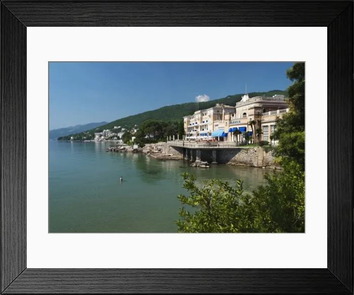 Framed Print : View along Lido to Kvarner Hotel, Opatija, Kvarner Gulf, Croatia, Adriatic, Europe Framed Print : View along Lido to Kvarner Hotel, Opatija, Kvarner Gulf, Croatia, Adriatic, Europe