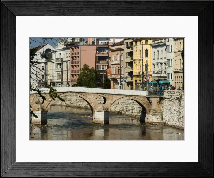 Framed Print : Latinska Cuprija (Latin Bridge) over Miljacka River, place of murder of Archduke Ferdinand, Sarajevo, Bosnia and Herzegovina, Europe Framed Print : Latinska Cuprija (Latin Bridge) over Miljacka River, place of murder of Archduke Ferdinand, Sarajevo, Bosnia and Herzegovina, Europe