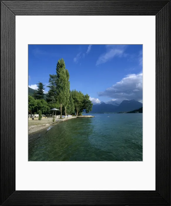 Framed Print : View along lake shore, Talloires, Lake Annecy, Rhone Alpes, France, Europe Framed Print : View along lake shore, Talloires, Lake Annecy, Rhone Alpes, France, Europe