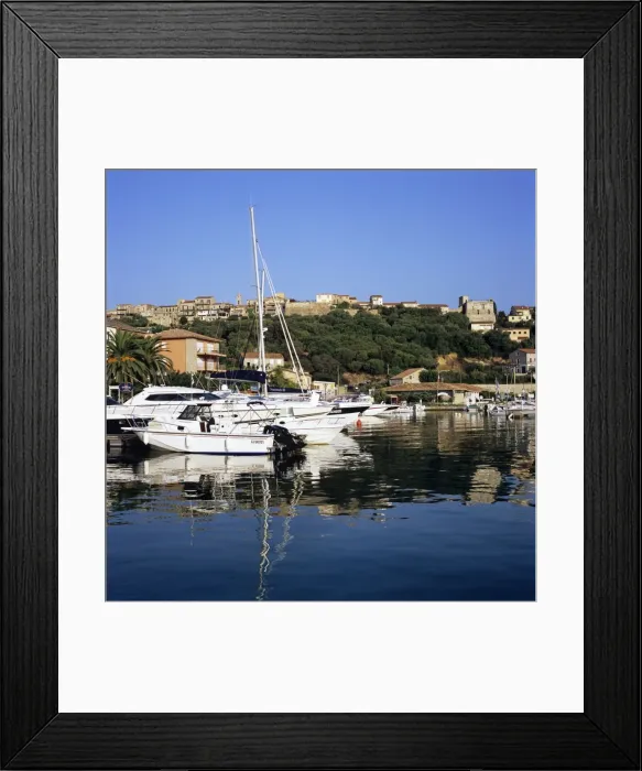 Framed Print : View over harbour to the old town, Porto Vecchio, Corsica, France, Mediterranean, Europe Framed Print : View over harbour to the old town, Porto Vecchio, Corsica, France, Mediterranean, Europe