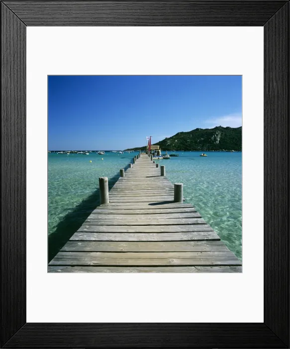 Framed Print : Pier and bay, Plage de Santa Giulia, South East Corsica, Corsica, France, Mediterranean, Europe Framed Print : Pier and bay, Plage de Santa Giulia, South East Corsica, Corsica, France, Mediterranean, Europe