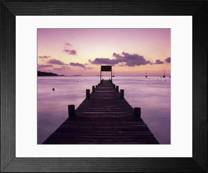 Framed Print : Pier at dawn, Plage de Santa Giulia, South East Corsica, Corsica, France, Mediterranean, Europe Framed Print : Pier at dawn, Plage de Santa Giulia, South East Corsica, Corsica, France, Mediterranean, Europe