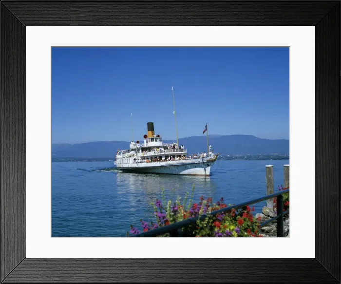 Framed Print : La Suisse traditional lake ferry, Yvoire, Lake Geneva, Rhone Alpes, France, Europe Framed Print : La Suisse traditional lake ferry, Yvoire, Lake Geneva, Rhone Alpes, France, Europe