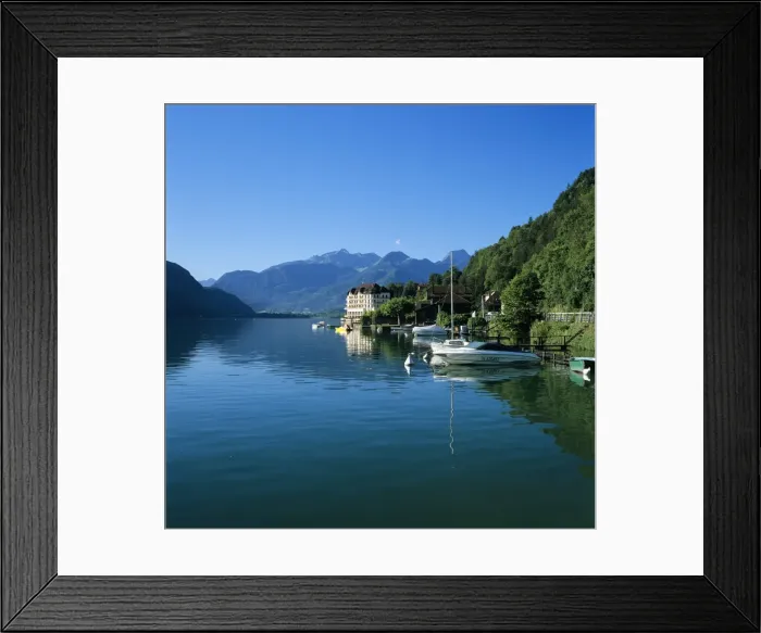 Framed Print : View along lake, Duingt, Lake Annecy, Rhone Alpes, France, Europe Framed Print : View along lake, Duingt, Lake Annecy, Rhone Alpes, France, Europe