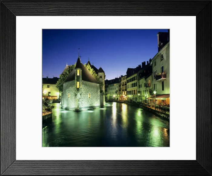Framed Print : Canal and Palais de L`Ile at dusk, Annecy, Lake Annecy, Rhone Alpes, France, Europe Framed Print : Canal and Palais de L`Ile at dusk, Annecy, Lake Annecy, Rhone Alpes, France, Europe