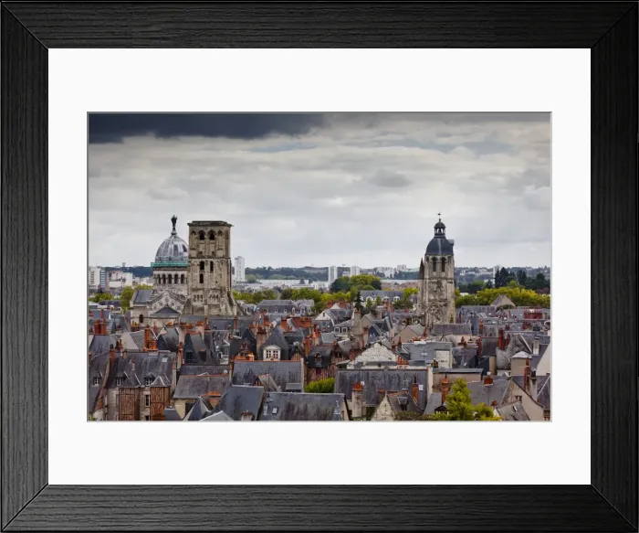 Framed Print : Looking across to Tour Charlemagne and the Basilique of St. Martin, Tours, Indre-et-Loire, Loire Valley, Centre, France, Europe
