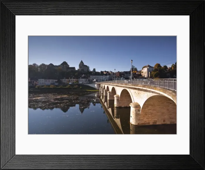 Framed Print : Looking across the River Creuse in the town of Le Blanc, Indre, Loire Valley, France, Europe Framed Print : Looking across the River Creuse in the town of Le Blanc, Indre, Loire Valley, France, Europe