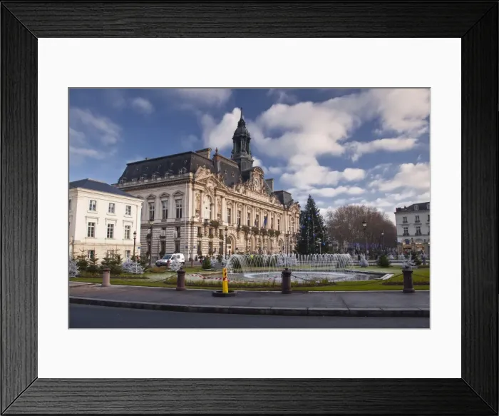 Framed Print : Hotel de Ville (town hall) and place Jean Jaures, Tours, Indre et Loire, France, Europe