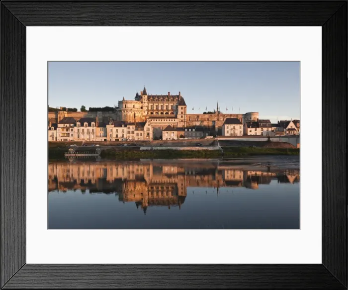 Framed Print : The chateau of Amboise, UNESCO World Heritage Site, reflecting in the waters of the River Loire, Amboise, Indre-et-Loire, Loire Valley, Centre, France, Europe Framed Print : The chateau of Amboise, UNESCO World Heritage Site, reflecting in the waters of the River Loire, Amboise, Indre-et-Loire, Loire Valley, Centre, France, Europe