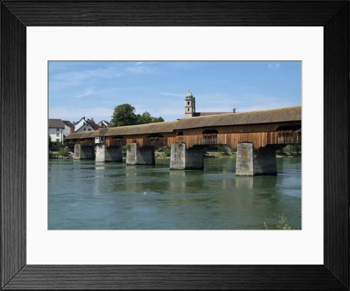 Framed Print : Old Rhine Bridge, Bad Sackingen, Black Forest, Baden-Wurttemberg, Germany, Europe Framed Print : Old Rhine Bridge, Bad Sackingen, Black Forest, Baden-Wurttemberg, Germany, Europe