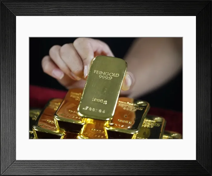 Framed Print : Gold ingots, Frankfurt, Germany, Europe Framed Print : Gold ingots, Frankfurt, Germany, Europe